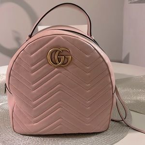 Gucci GG Marmont Rucksack Chevron Leather Backpack Bag